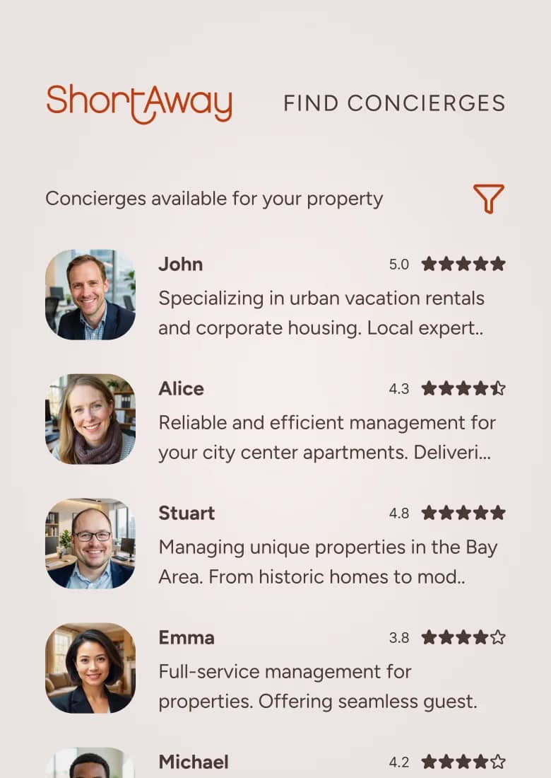 ShortAway app — find concierges