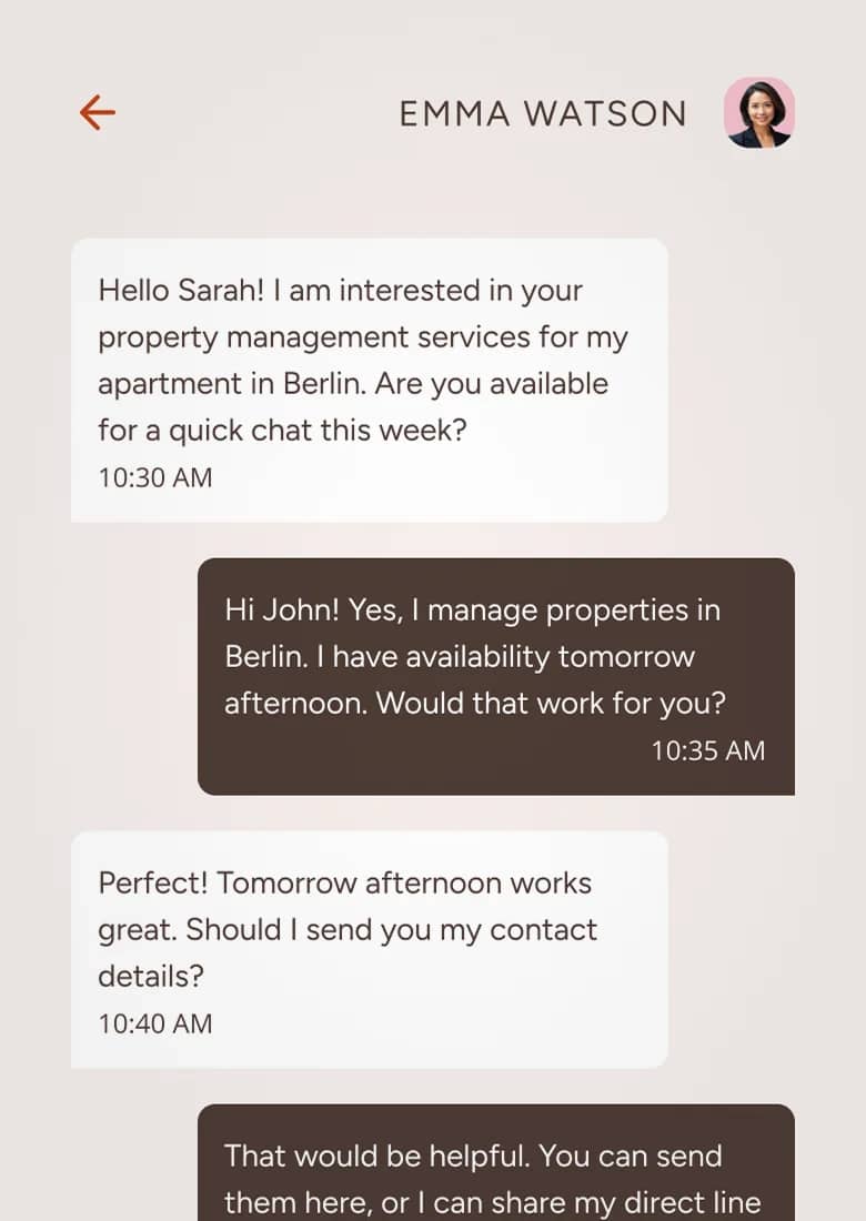 Concierge and homeowner communicating via ShortAway